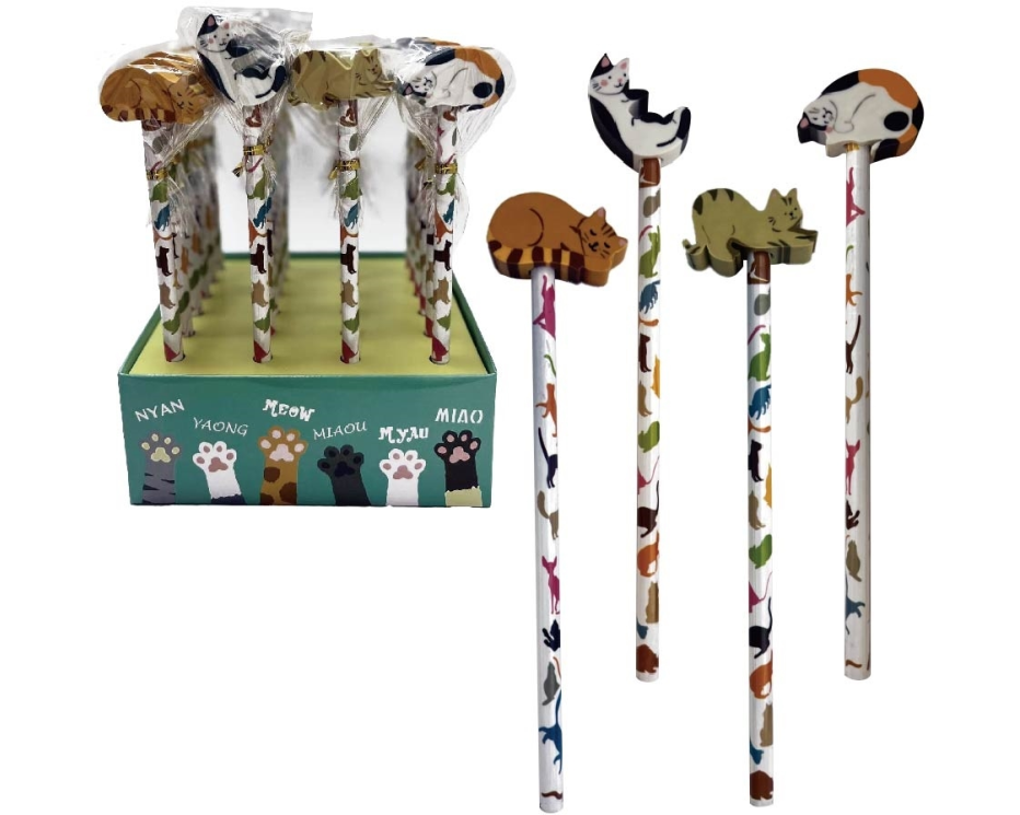 ROOST Bleistift Blume RET-1075 assortiert, mit Radierer, 3D