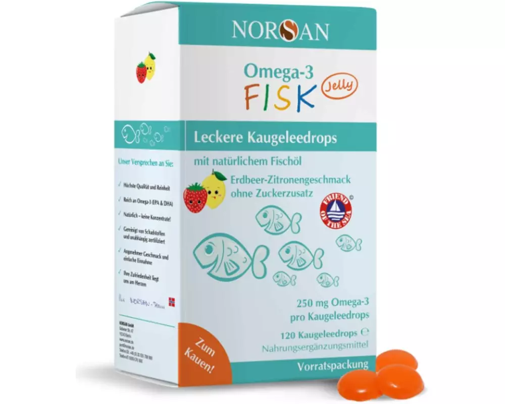 Norsan Omega-3 Kids FISK Jelly 120 Stück
