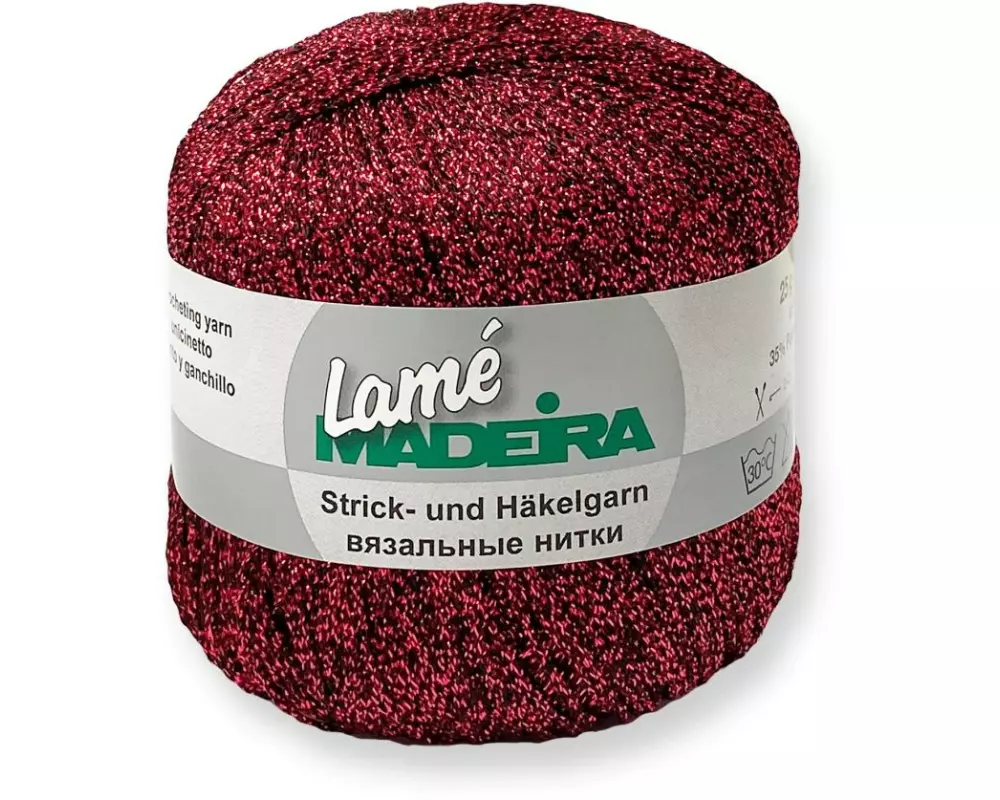 Madeira Häkel- und Strickgarn Lamé 25 g, 175 m, Rot