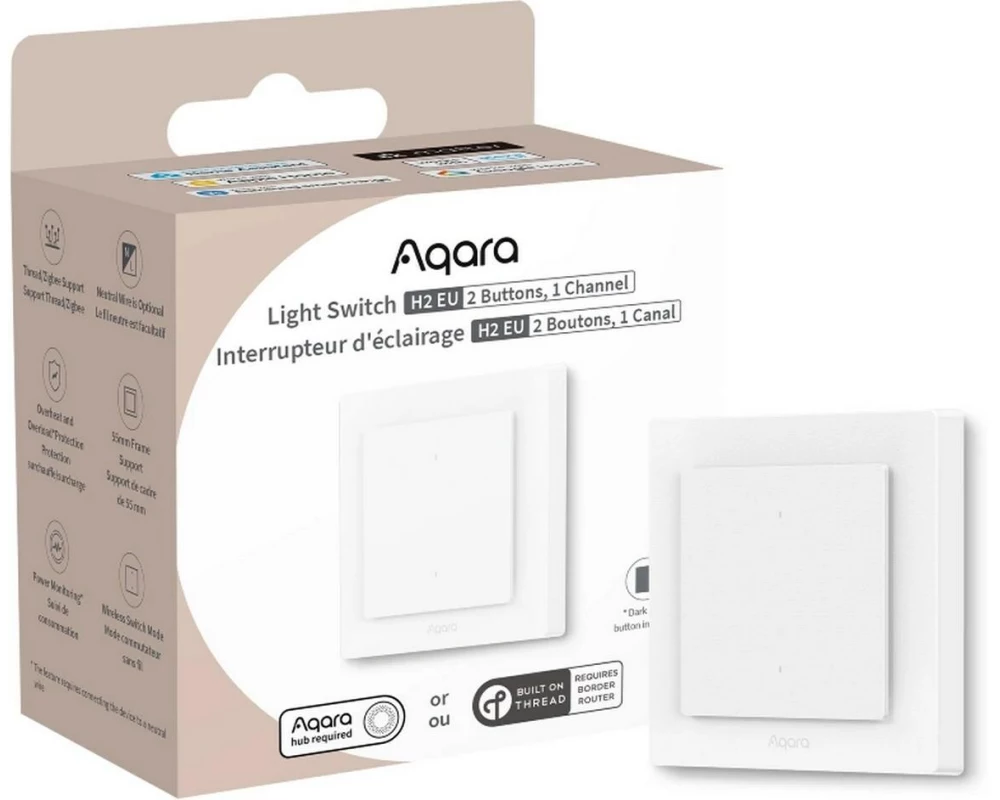 Aqara Lichtschalter H2 EU (2 Tasten, 1 Kanal) Weiss