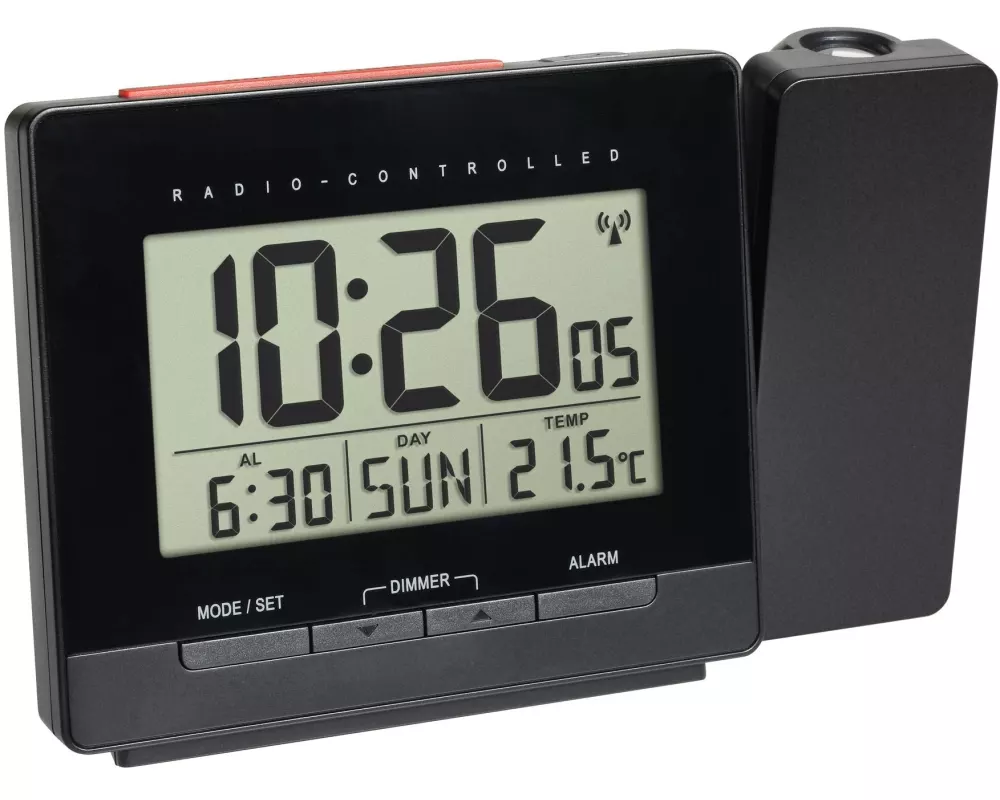 TFA Dostmann Projektionswecker Schwarz