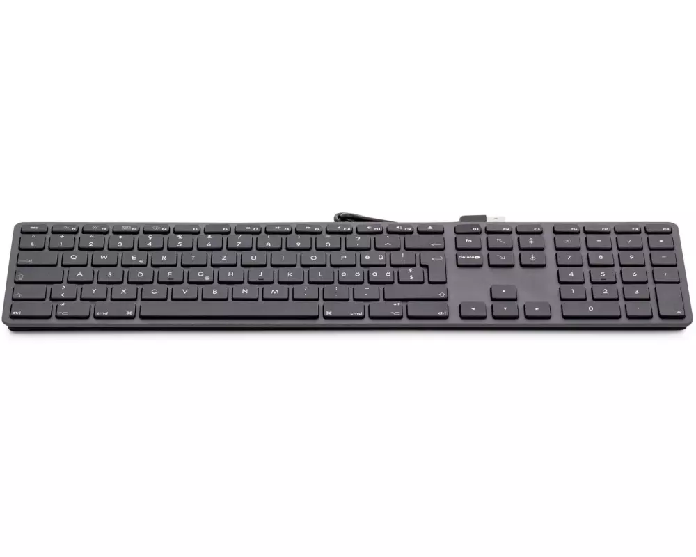 LMP Tastatur KB-1243 Schwarz, Mac CH-Layout mit Ziffernblock