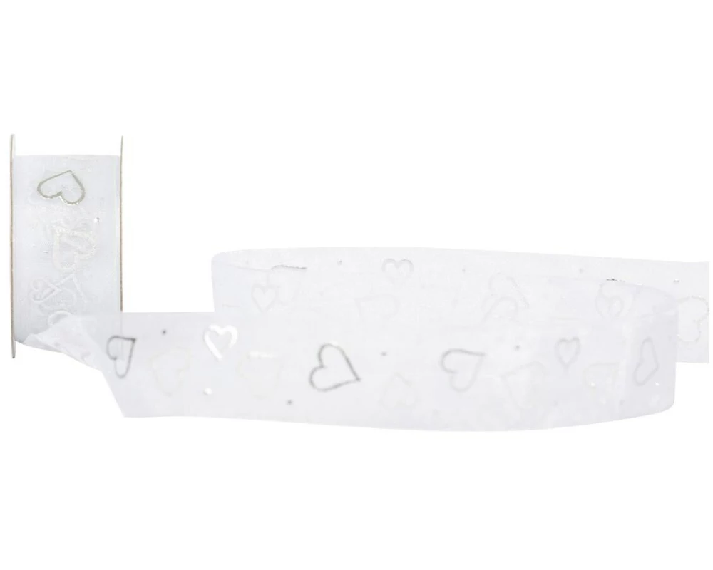 Spyk Geschenkband Passion 25 mm x 3 m, Weiss