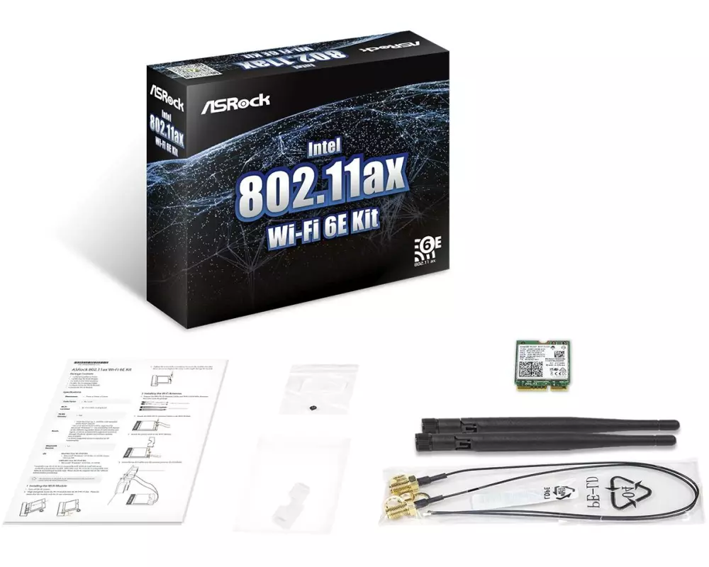 ASRock WLAN-AX PCIe Adapter Intel 802.11ax Wi-Fi 6E Kit