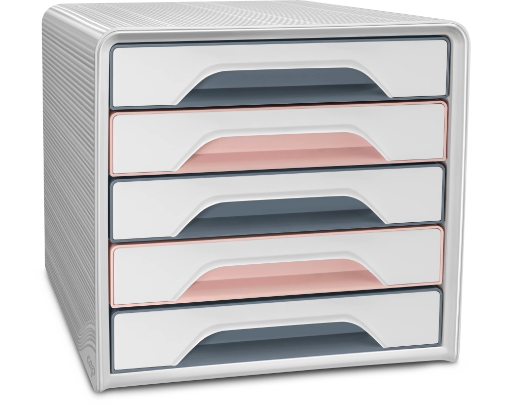 CEP Schubladenbox Smoove Mineral 1071111681 5 Schubladen weiss/grau/pink