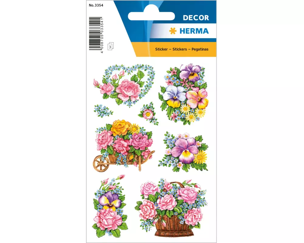Herma Stickers Nostalgische Blumentöpfe Papier Mehrfarbig
