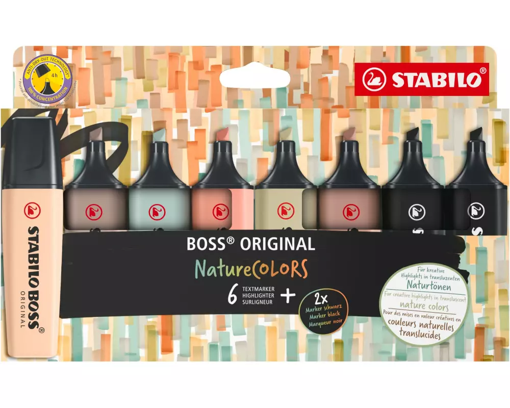 STABILO Textmarker BOSS ORIGINAL NatureColors 8er Set