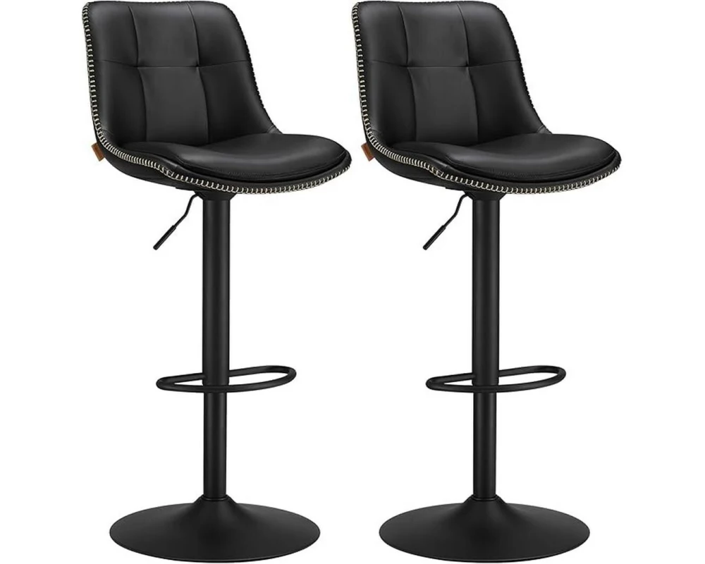 VASAGLE Barhocker 2er Set 48 x 90 cm/112 cm, Schwarz