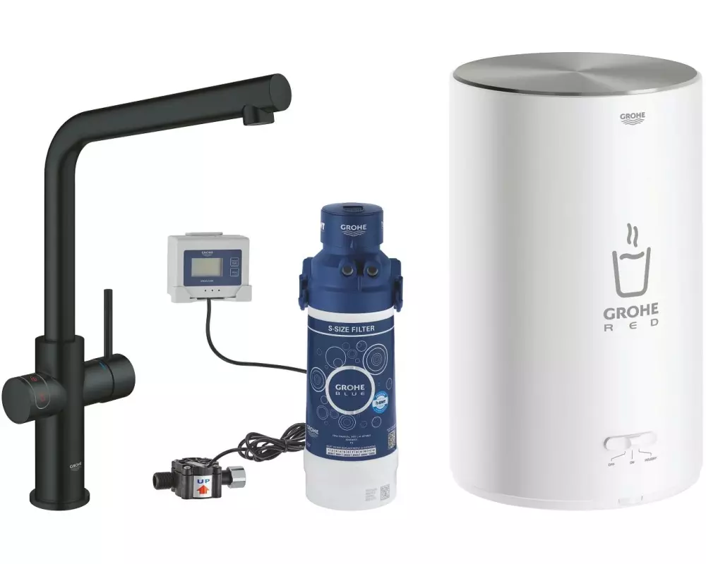 GROHE Küchenarmatur Red Duo L-Auslauf Grösse M Samt Schwarz