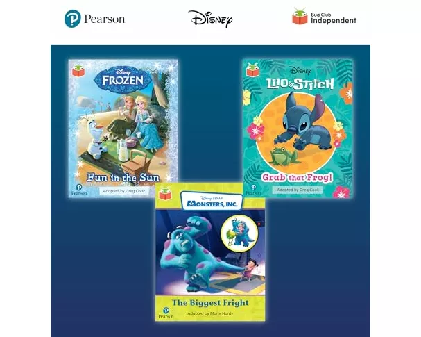 Pearson Bug Club Disney Reception Pack B, including decodable phonics readers for phases 2 and 3; Frozen: Fun in the Sun, Lilo and Stitch: Grab that F