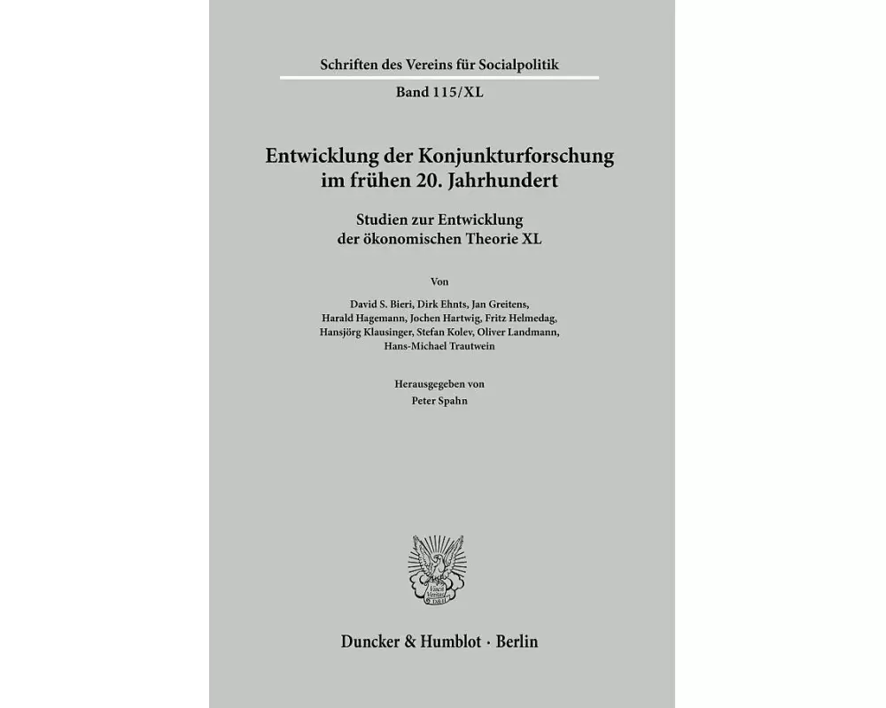 Entwicklung der Konjunkturforschung im frühen 20. Jahrhundert