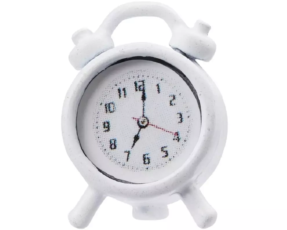 HobbyFun Mini-Utensilien Wecker 2 Stück, Weiss