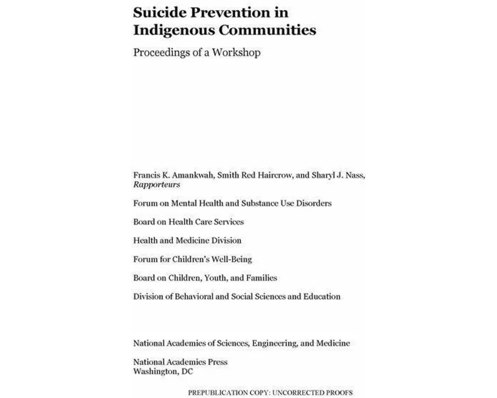 Suicide Prevention in Indigenous Communities