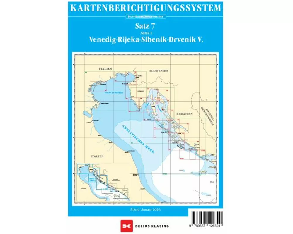 Berichtigung Sportbootkarten Satz 7: Adria 1 (Ausgabe 2023)