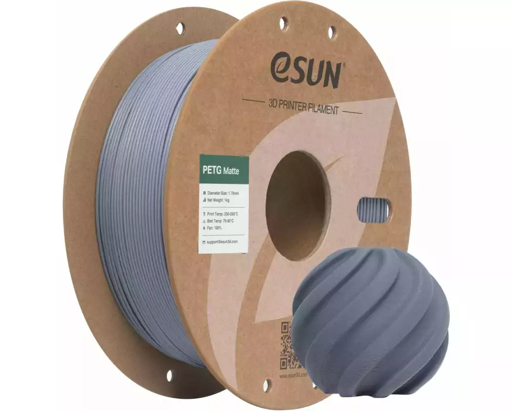 eSun Filament PETG-Matte Dunkelgrau 1.75 mm 1 kg