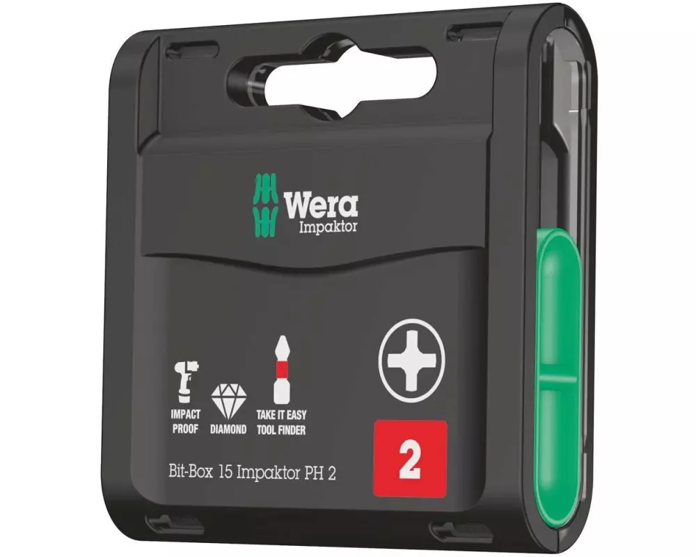 Wera Bit-Set 15 Impaktor PH 2 15-teilig