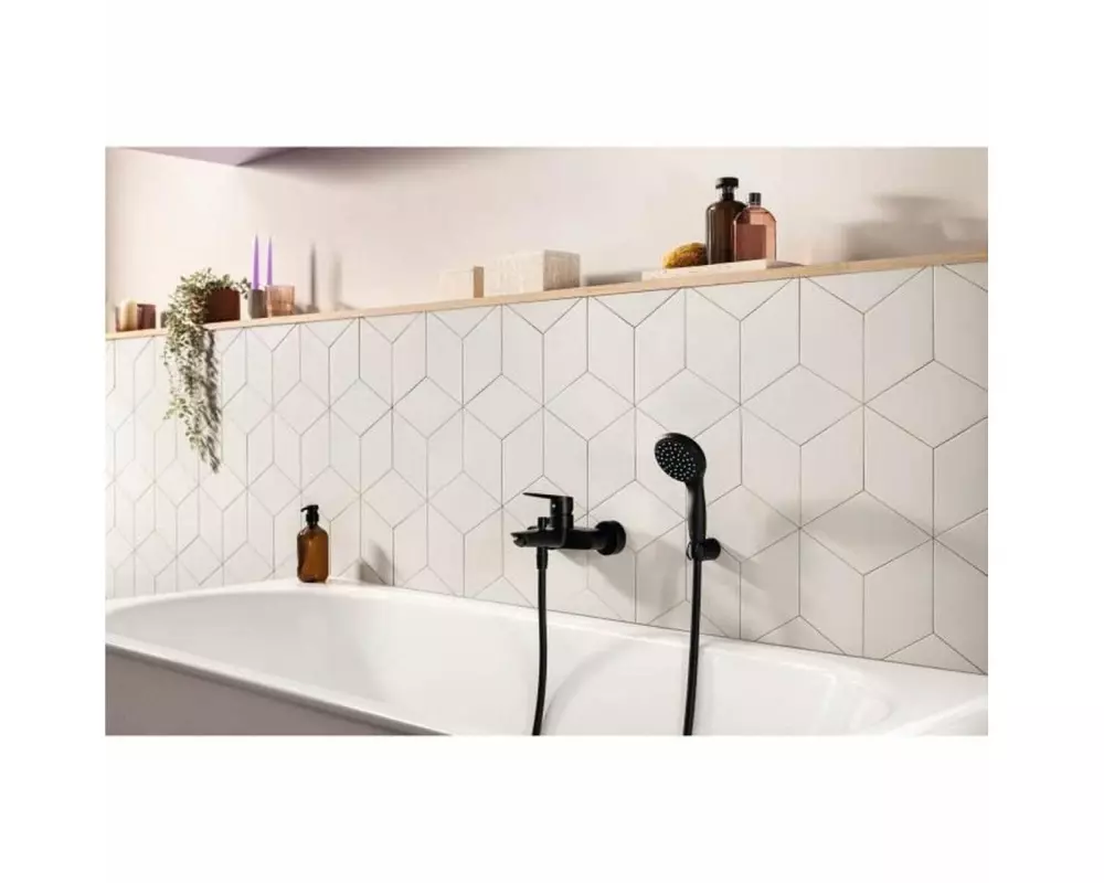 GROHE Start Wannenarmatur AP Mattschwarz, Wandmontage, Einhebel
