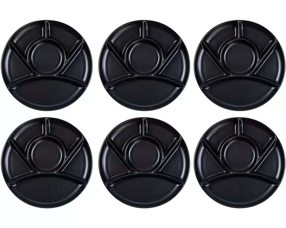 COCON Fondueteller 6 Stück Schwarz matt