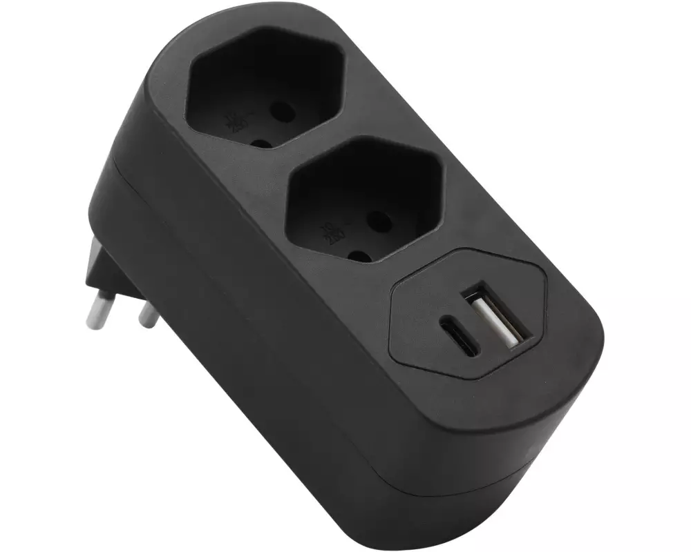 Schönenberger Abzweigstecker MOVE 2xT13 mit USB PD30W