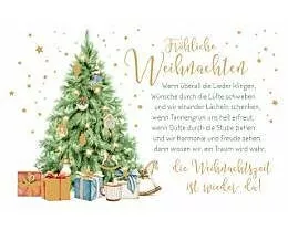 Doppelkarte. Green Karma X-MAS - Geschmückter Tannenbaum