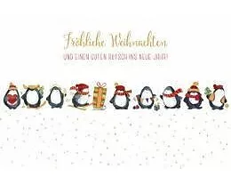 Doppelkarte. Green Karma X-MAS - Pinguin-Familie