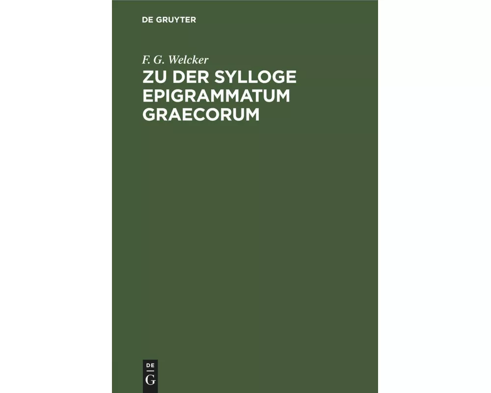 Zu der Sylloge Epigrammatum Graecorum