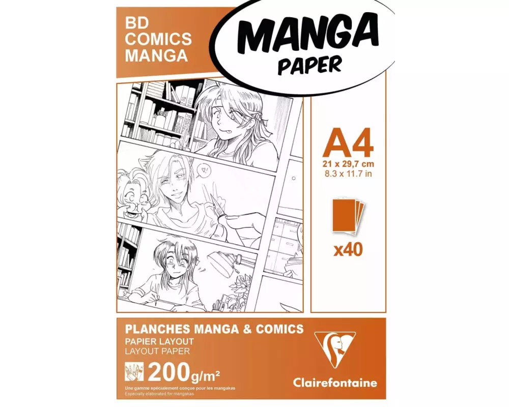 Papier für Manga, Packung/Etui mit 40 Blatt A4 200g