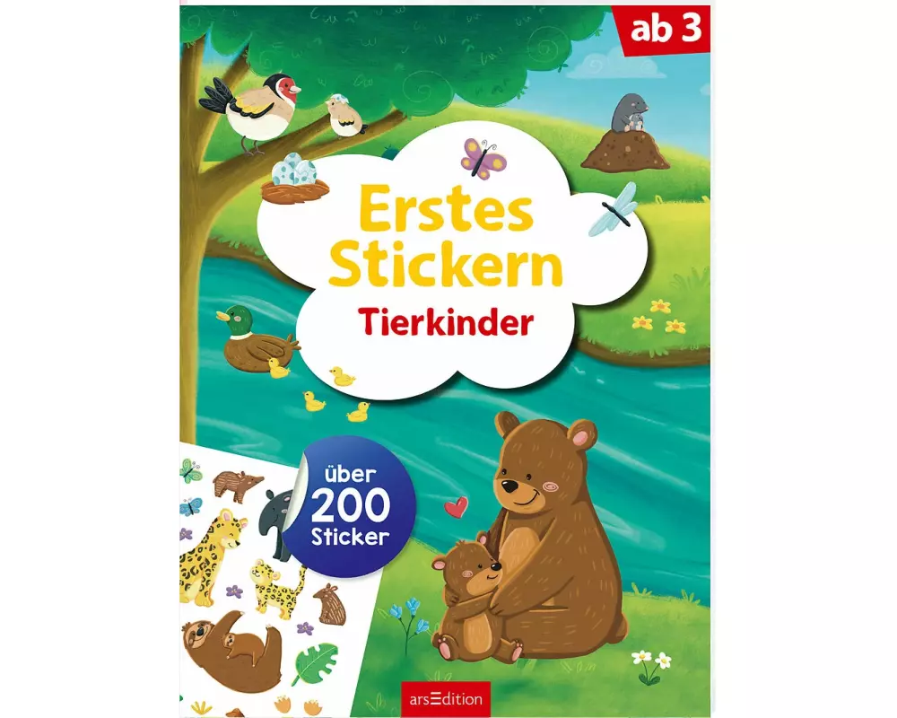 Erstes Stickern – Tierkinder