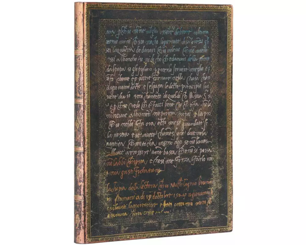 Michelangelo, Handwriting (Embellished Manuscripts Collection) Ultra Unlined Softcover Flexi Journal (Elastic Band Closure)
