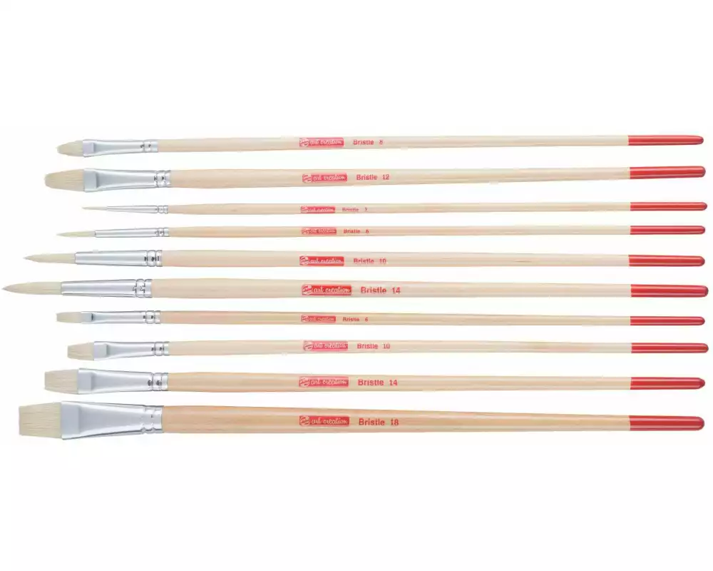 Talens Acrylpinsel Nr. 2-6-8-10-12-14-18, 10 Stück