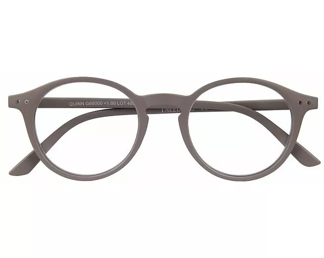 Brille. QUINN G68000 grau Kunststoffbrille +2.50 dpt