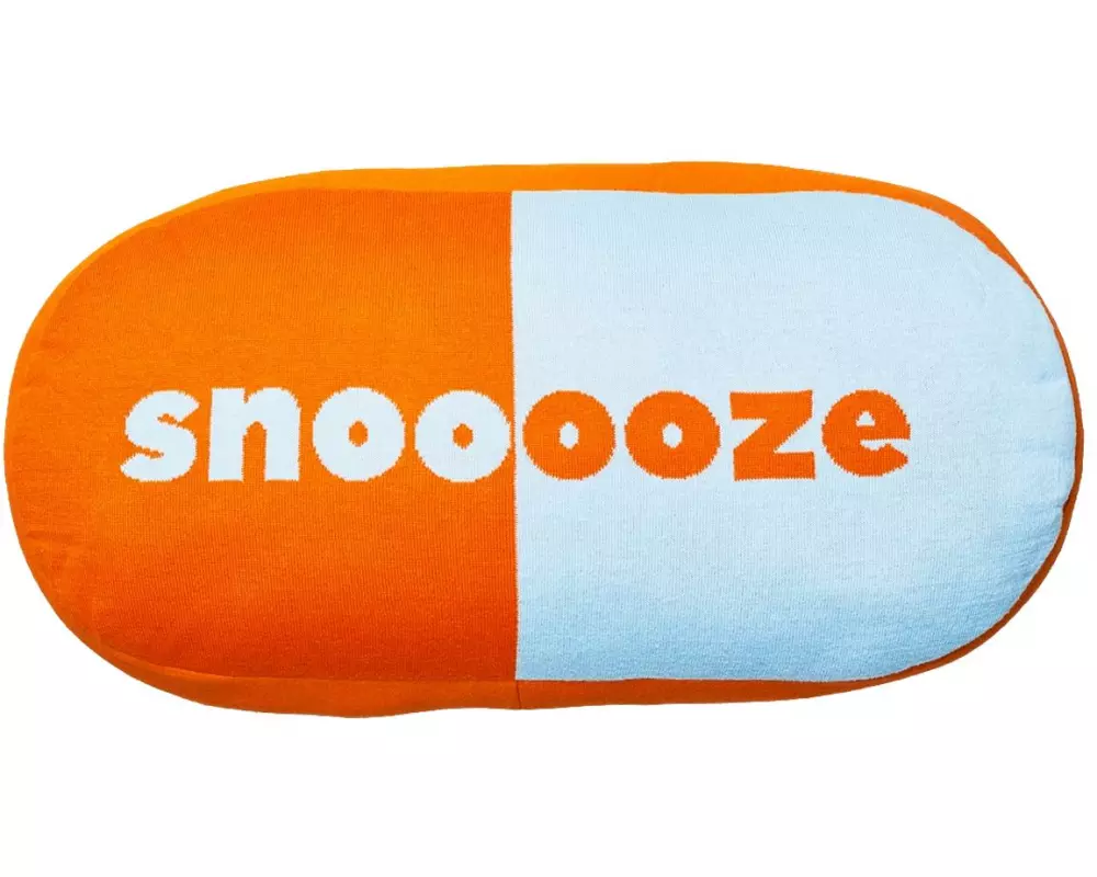 Chic Mic Gestricktes Baumwollkissen Snooze 30 x 60 cm, Blau/Orange