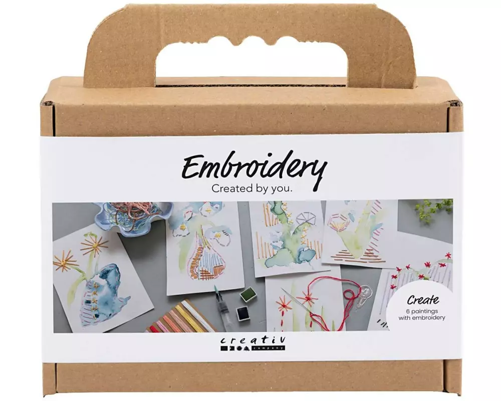 Creativ Company Bastelset Gemälde mit Stickerei