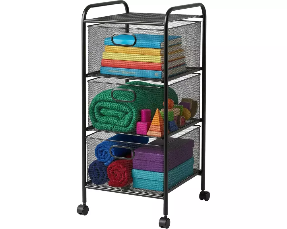 relaxdays Rollregal, 33 x 63 x 31.5 cm, Schwarz
