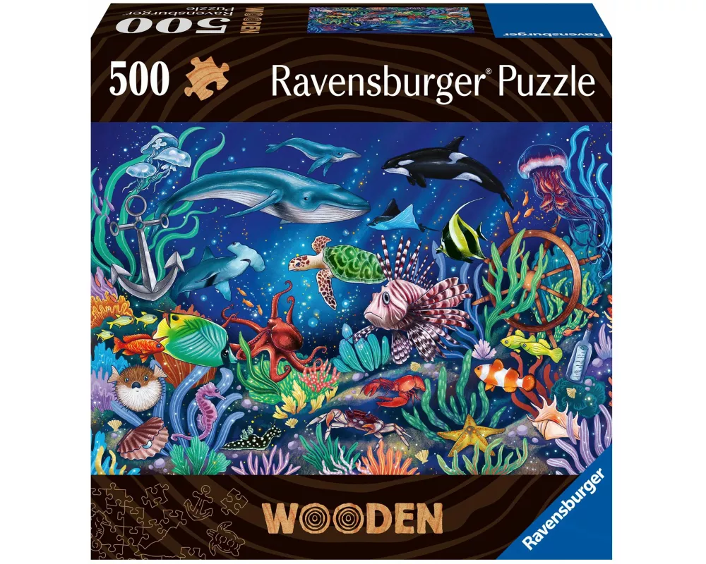 WOODEN Puzzle - Unten im Meer - Holzpuzzle für Erwachsene mit 500 Teilen