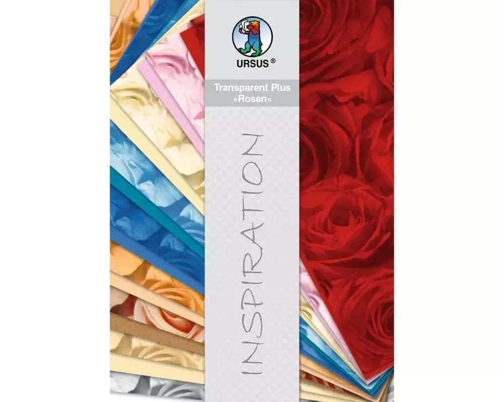 URSUS Transparentpapier Rosen A4, 115 g/m², 18 Stück, Mehrfarbig