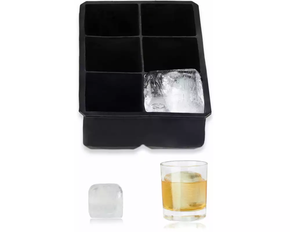 relaxdays Eiswürfelform 6 Stück, Schwarz