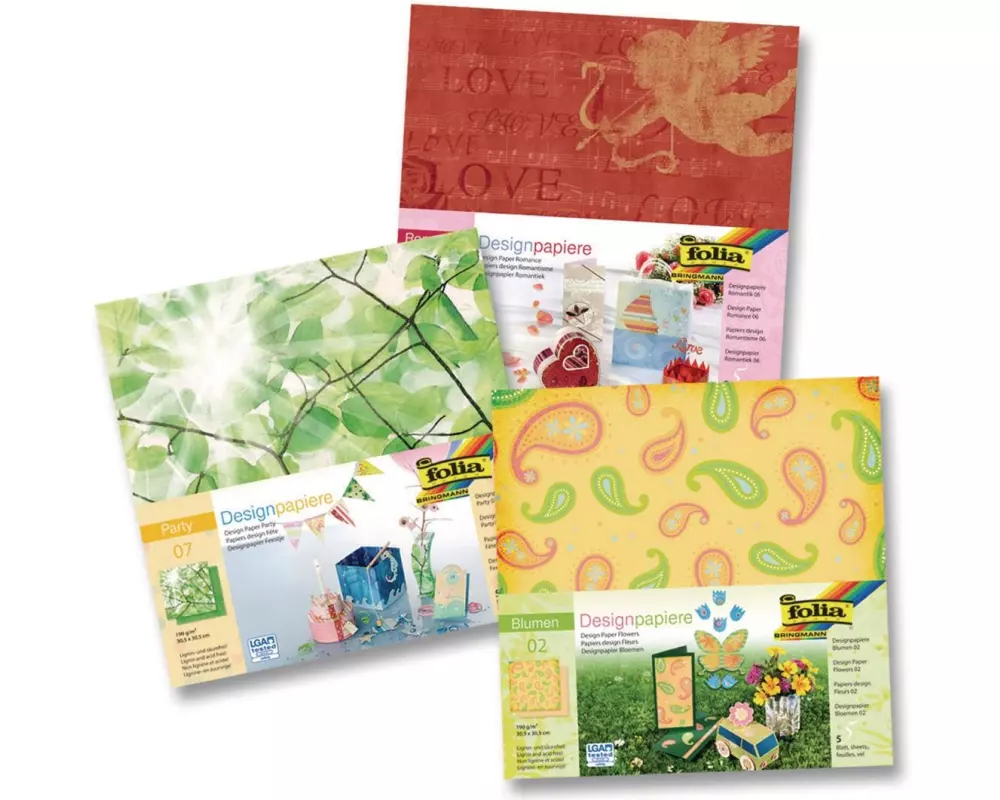 Folia Designpapier Romantik Mehrfarbig