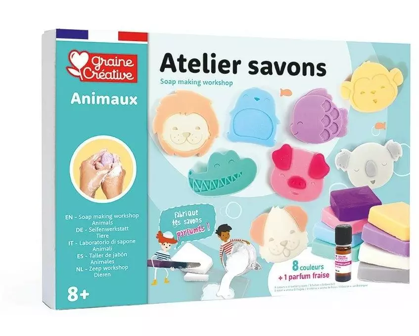 Graine Créative Seifenworkshop Tiere Erdbeerduft