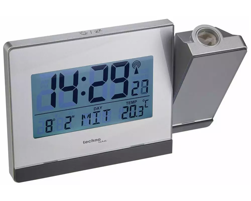 Technoline Funkwecker WT538 mit Projektion, Silber