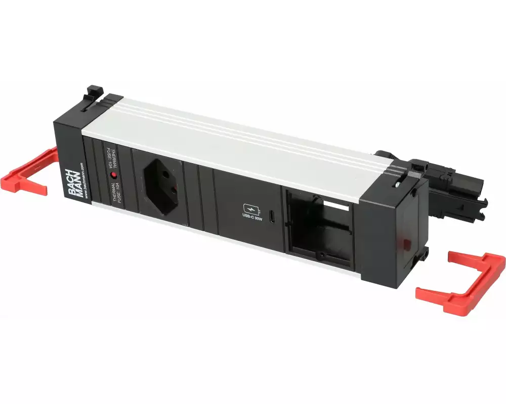 Bachmann Einbausteckerleiste POWER FRAME 1x T13, 1x USB-C, 1x Custom
