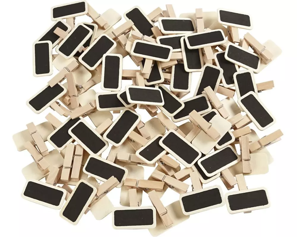 Creativ Company Minikreidetafel mit Klammern 4 x 2 cm, 100 Stück