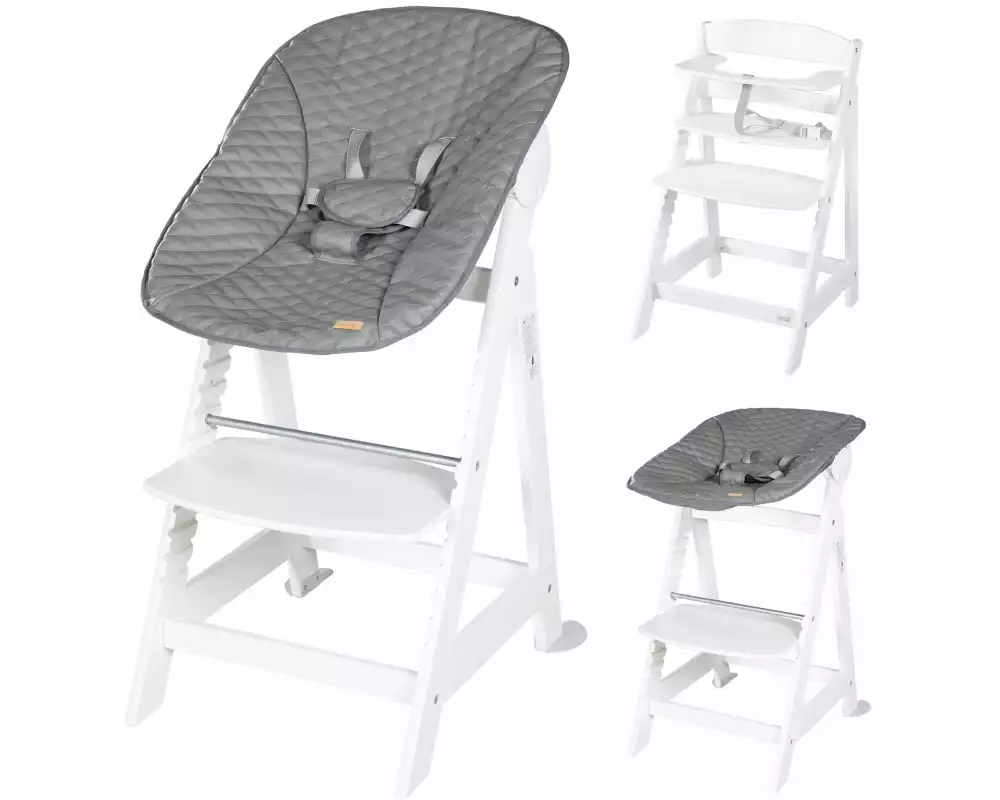 roba Treppenhochstuhl Born up Set 2-in-1 Weiss, Stone gesteppt