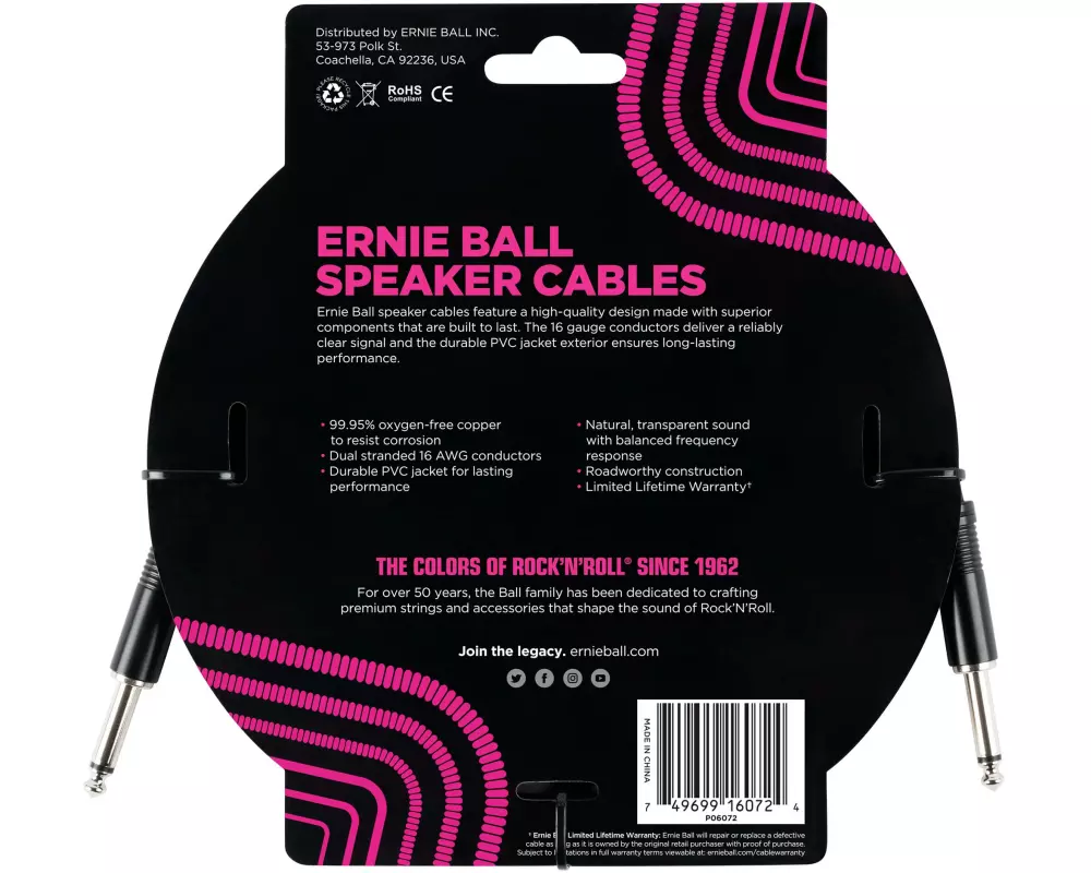 Ernie Ball Lautsprecherkabel 6072 – 1.83 m