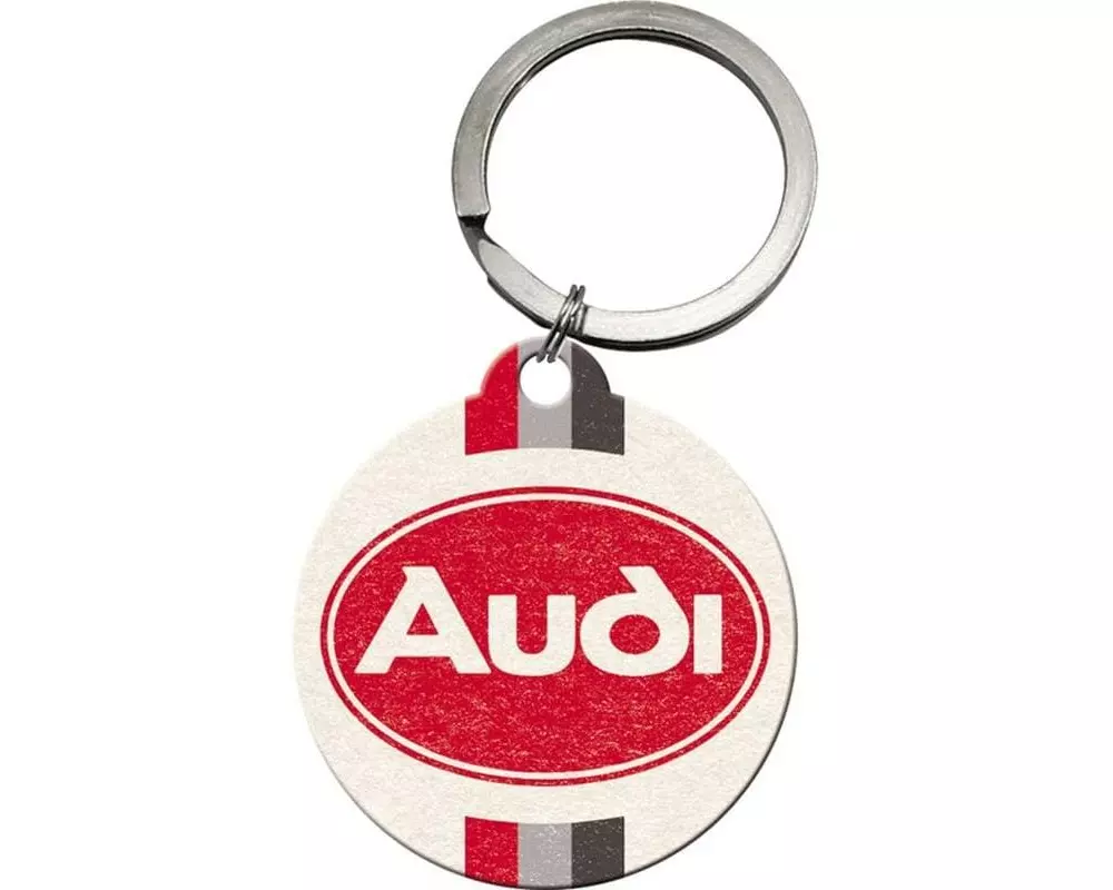 Nostalgic Art Schlüsselanhänger Audi Logo Ø 4 cm, 1 Stück, Mehrfarbig