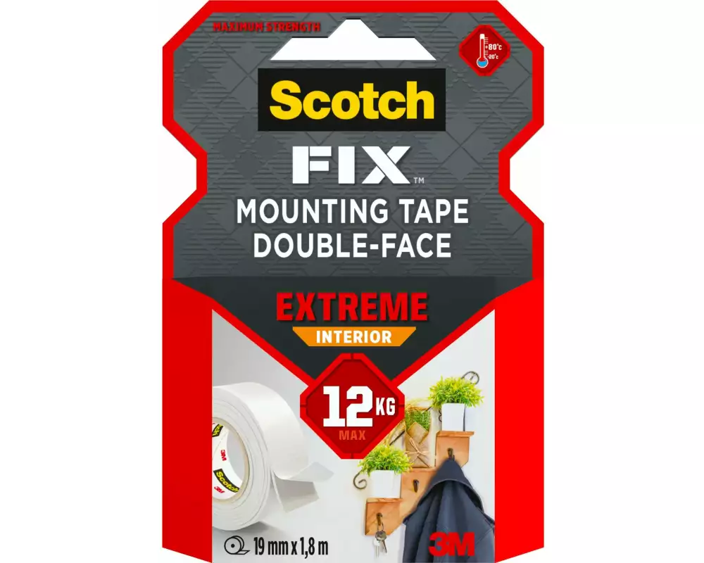 3M Extreme Innenmontageband 19 mm x 1.8 m, Weiss