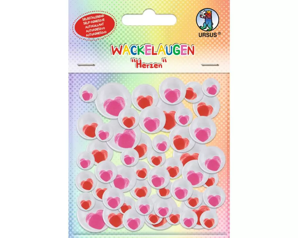 URSUS Wackelaugen Herzen 52 Stück