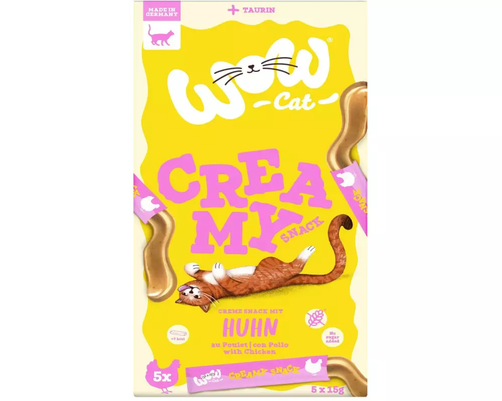 WOW Katzen-Snack Creamies mit Huhn, 5 x 15 g