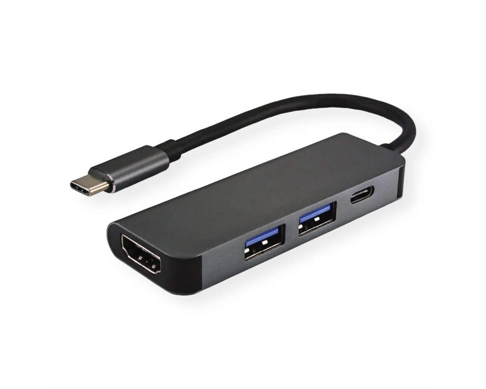 VALUE USB Typ C Dockingstation, HDMI 4K, 2x USB Typ A + Typ C PD