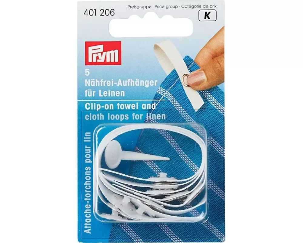 Prym Nähfrei-Aufhänger 1,1 x 15 cm, Weiss